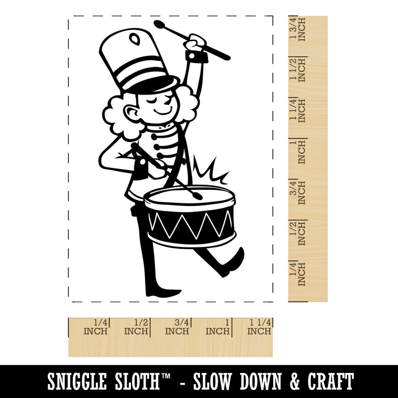 Drummer Drumming Marching Band 12 Days of Christmas Rectangle Rubber Stamp for Stamping Crafting