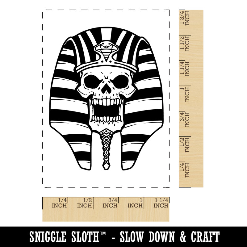 Egyptian Pharaoh Skull Rectangle Rubber Stamp for Stamping Crafting