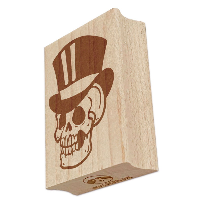 Fancy Skull with Top Hat Rectangle Rubber Stamp for Stamping Crafting
