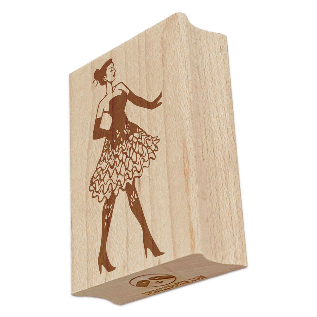 Fashion Runway Model Dress Rectangle Rubber Stamp for Stamping Crafting