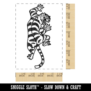 Ferocious Tiger Crawling Prowling Rectangle Rubber Stamp for Stamping Crafting