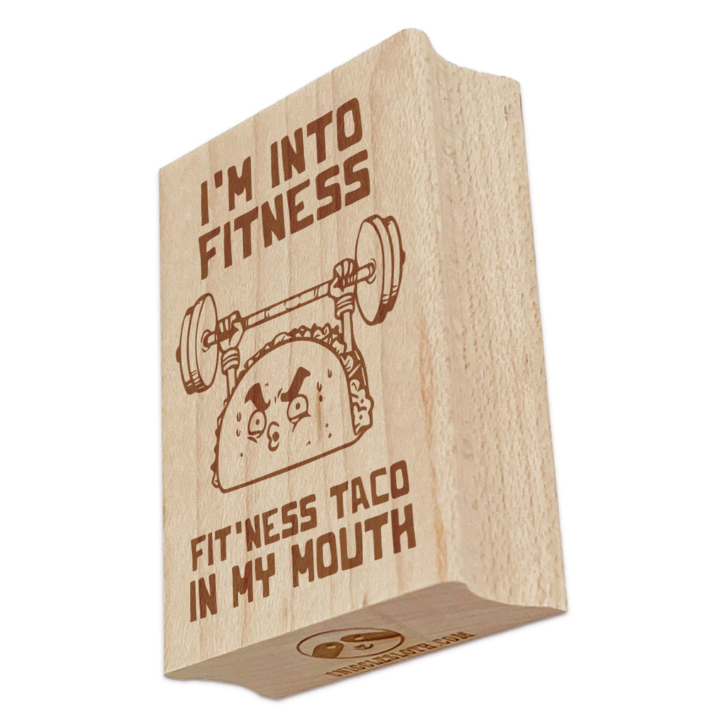 Fitness Taco In My Mouth Rectangle Rubber Stamp for Stamping Crafting