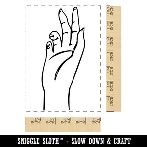 Gentle Hand Palm Rectangle Rubber Stamp for Stamping Crafting