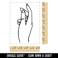 Gentle Open Hand Rectangle Rubber Stamp for Stamping Crafting