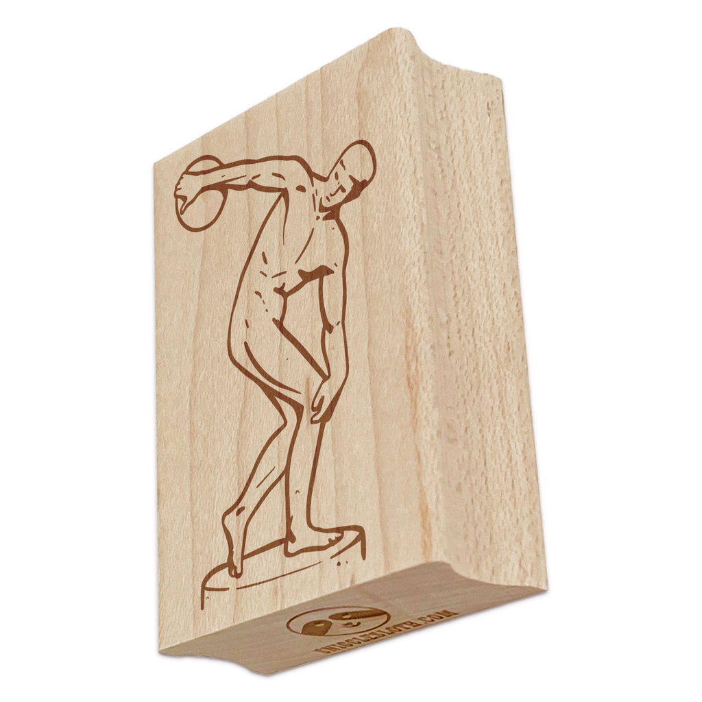 Greek Statue Discus Thrower Discobolus Rectangle Rubber Stamp for Stamping Crafting