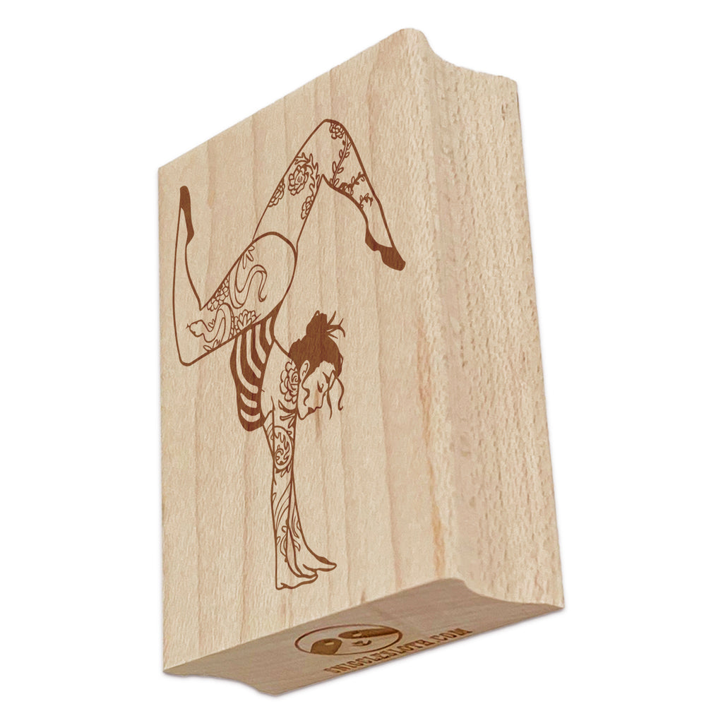 Handstand Contortionist Carnival Circus Rectangle Rubber Stamp for Stamping Crafting