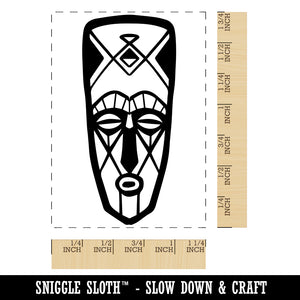 Long African Tribal Mask Rectangle Rubber Stamp for Stamping Crafting