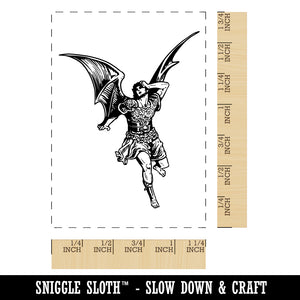 Lucifer by Gustave Gore Art Rectangle Rubber Stamp for Stamping Crafting