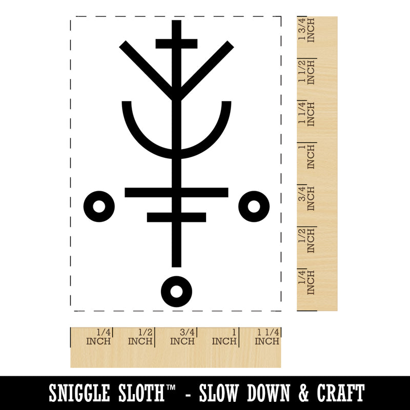 Luck Will Follow Me Viking Symbol Rune Rectangle Rubber Stamp for Stamping Crafting