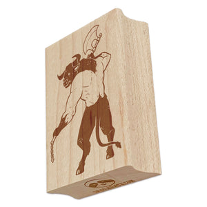 Minotaur Greek Myth Monster Rectangle Rubber Stamp for Stamping Crafting