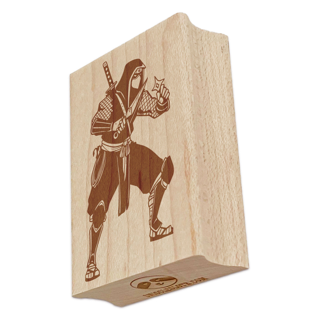 Ninja Warrior Shinobi Rogue Rectangle Rubber Stamp for Stamping Crafting