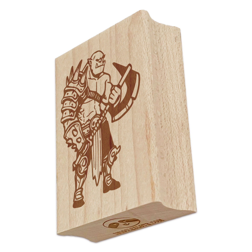 Orc Warrior Berserker Dungeons and Dragons Monster Rectangle Rubber Stamp for Stamping Crafting
