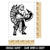 Orc Warrior Berserker Dungeons and Dragons Monster Rectangle Rubber Stamp for Stamping Crafting