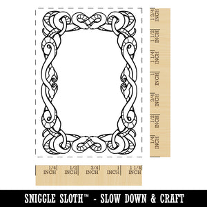 Snake Serpent Border Frame Rectangle Rubber Stamp for Stamping Crafting