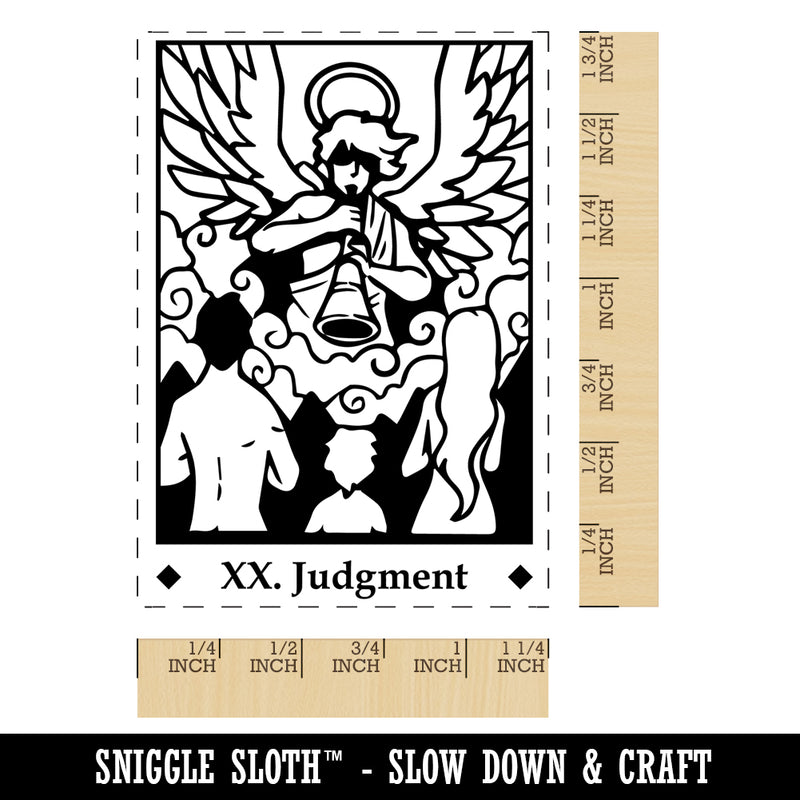 Tarot Judgment Major Arcana Rectangle Rubber Stamp for Stamping Crafting