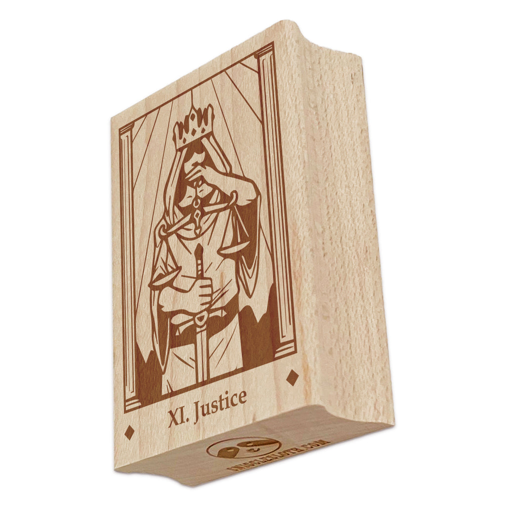 Tarot Justice Card Major Arcana Rectangle Rubber Stamp for Stamping Crafting