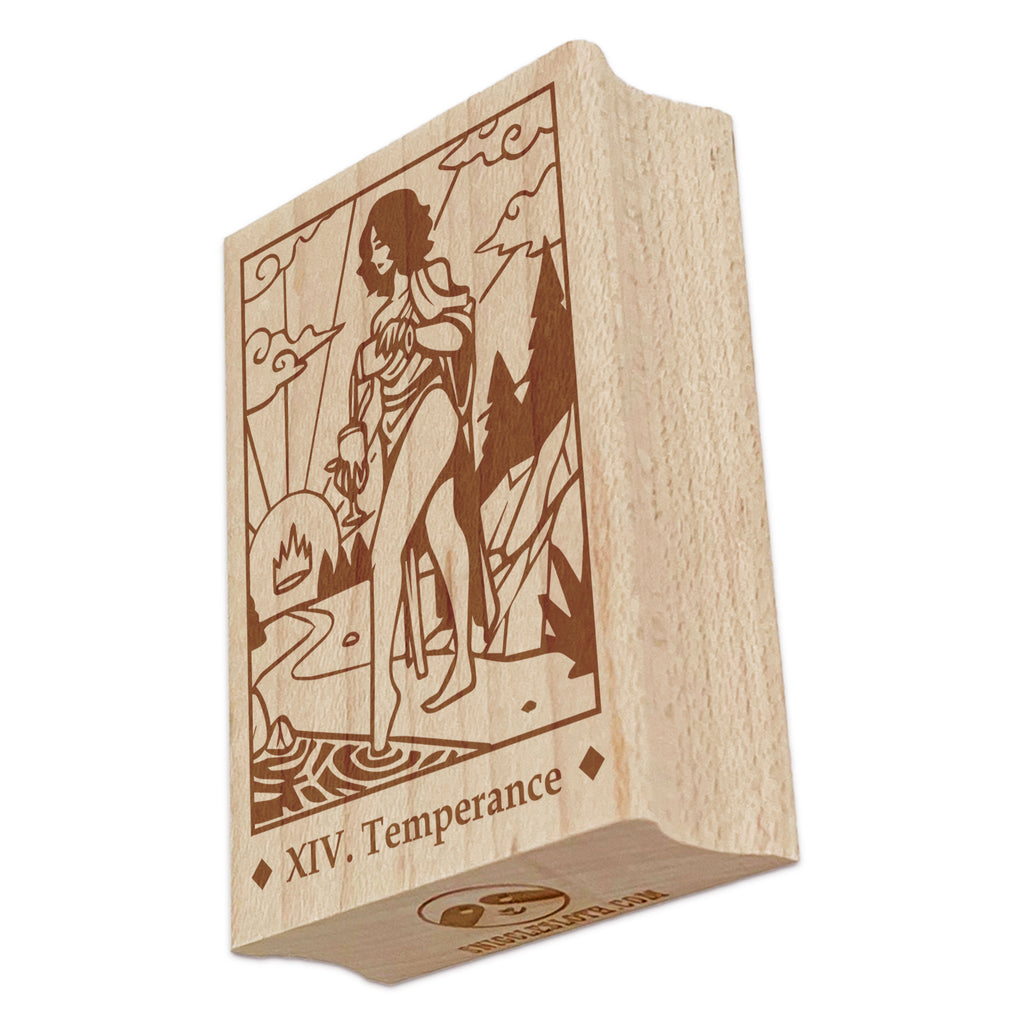 Tarot Temperance Card Major Arcana Rectangle Rubber Stamp for Stamping Crafting