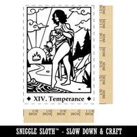 Tarot Temperance Card Major Arcana Rectangle Rubber Stamp for Stamping Crafting