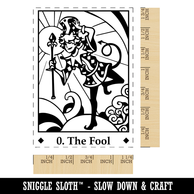 Tarot The Fool Card Major Arcana Rectangle Rubber Stamp for Stamping Crafting