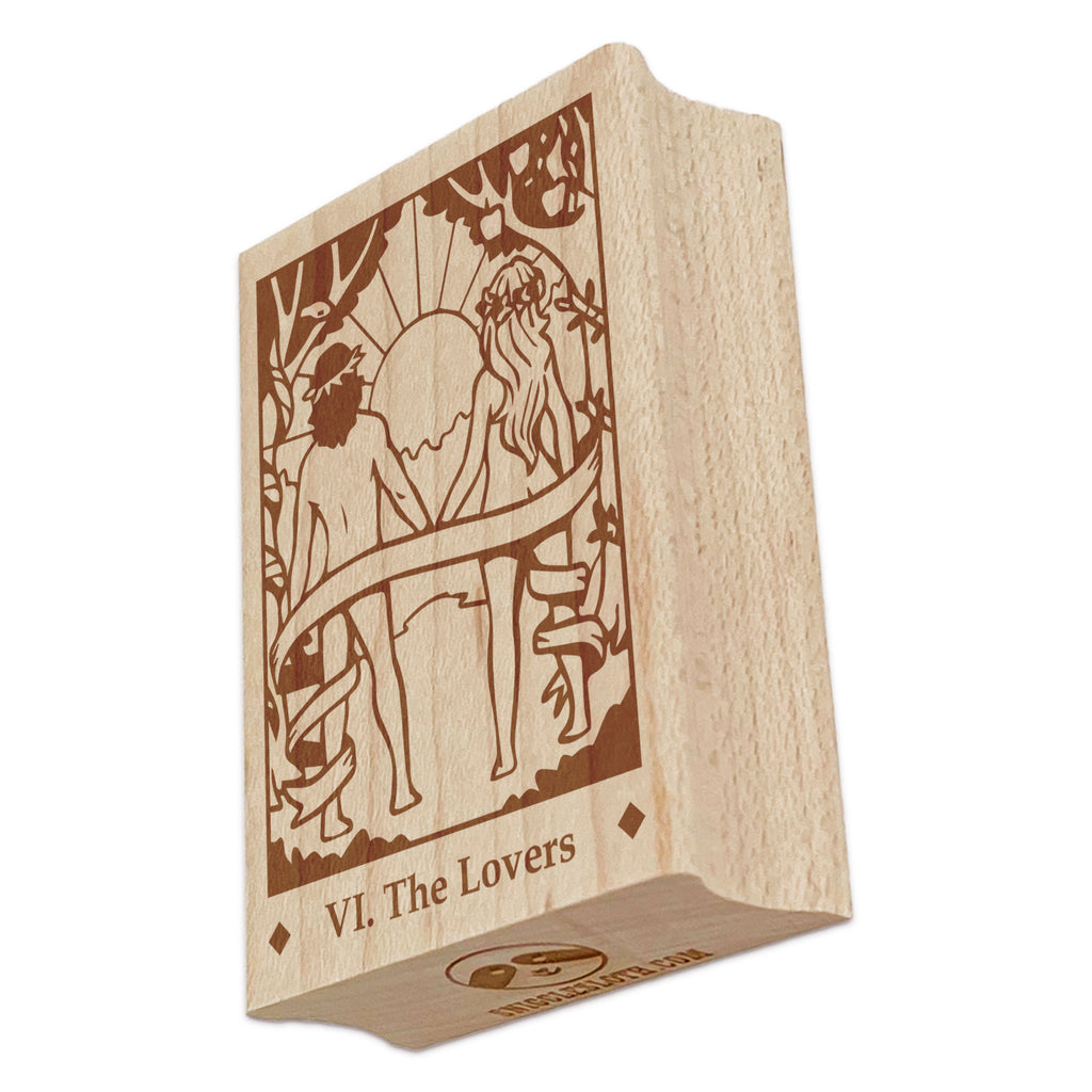 Tarot The Lovers Card Major Arcana Rectangle Rubber Stamp for Stamping Crafting