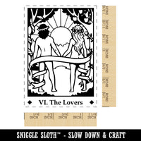 Tarot The Lovers Card Major Arcana Rectangle Rubber Stamp for Stamping Crafting