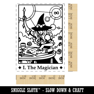 Tarot The Magician Card Major Arcana Rectangle Rubber Stamp for Stamping Crafting