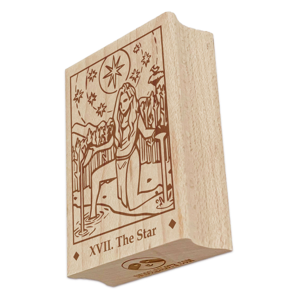 Tarot The Star Card Major Arcana Rectangle Rubber Stamp for Stamping Crafting