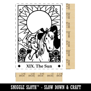 Tarot The Sun Card Major Arcana Rectangle Rubber Stamp for Stamping Crafting