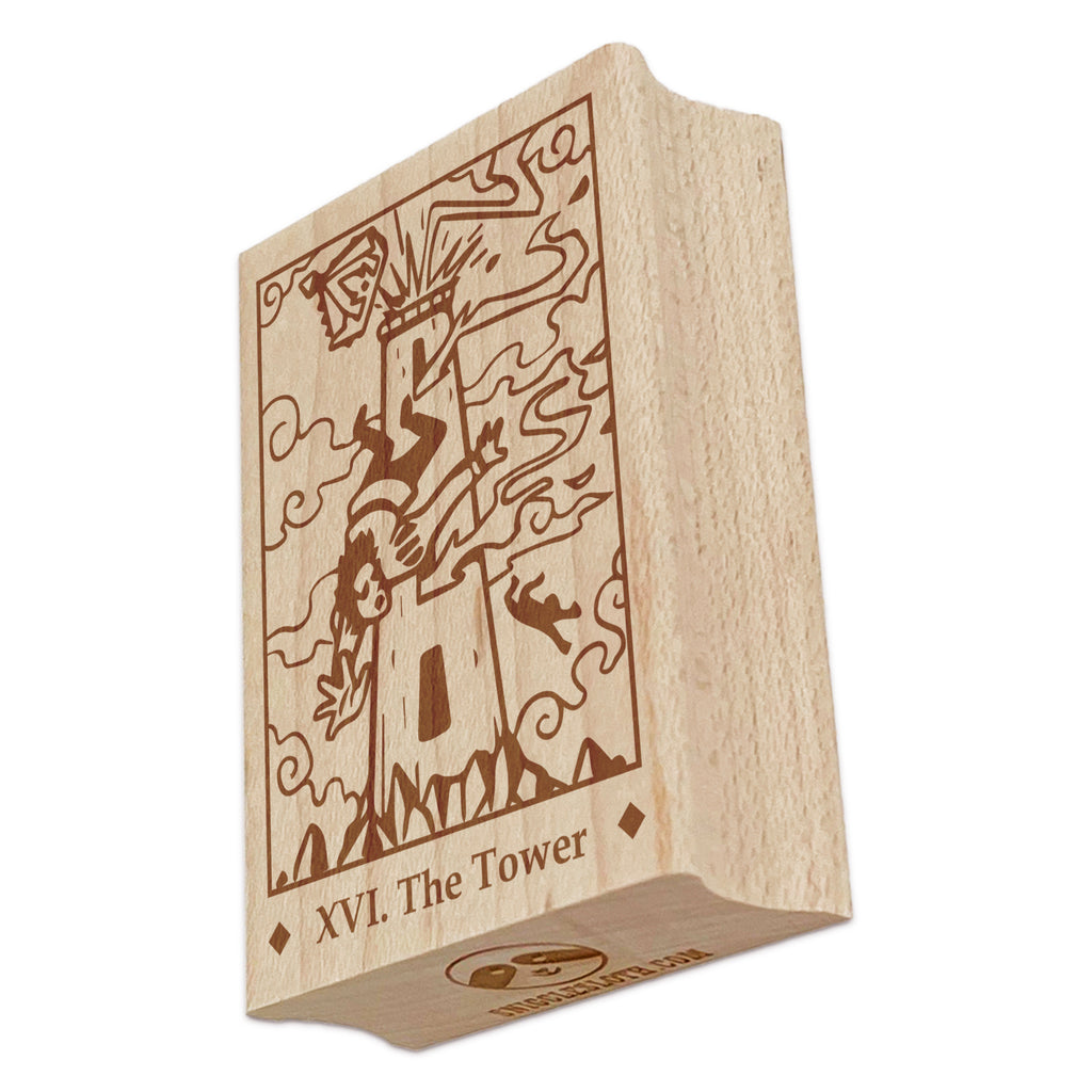Tarot The Tower Card Major Arcana Rectangle Rubber Stamp for Stamping Crafting