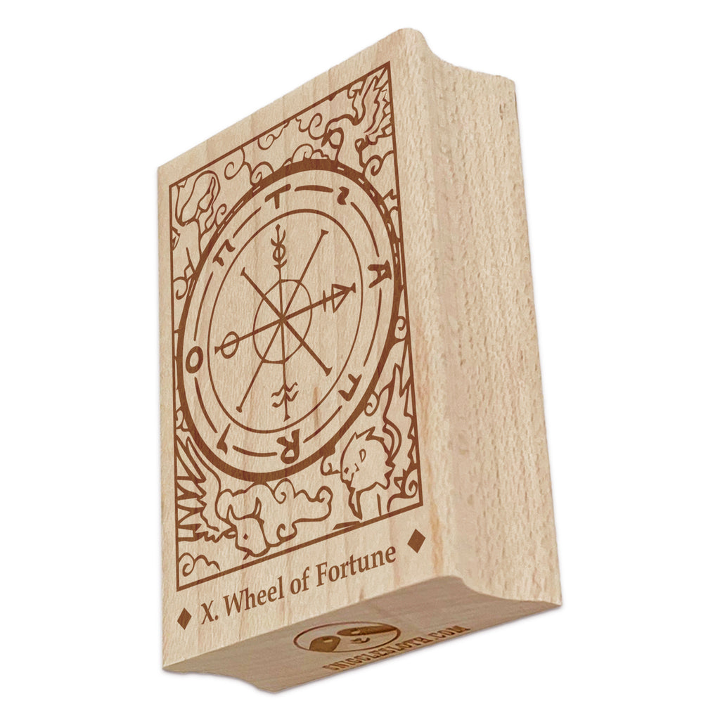 Tarot Wheel of Fortune Card Major Arcana Rectangle Rubber Stamp for Stamping Crafting
