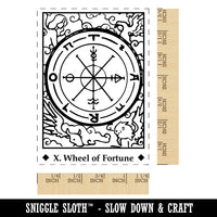 Tarot Wheel of Fortune Card Major Arcana Rectangle Rubber Stamp for Stamping Crafting