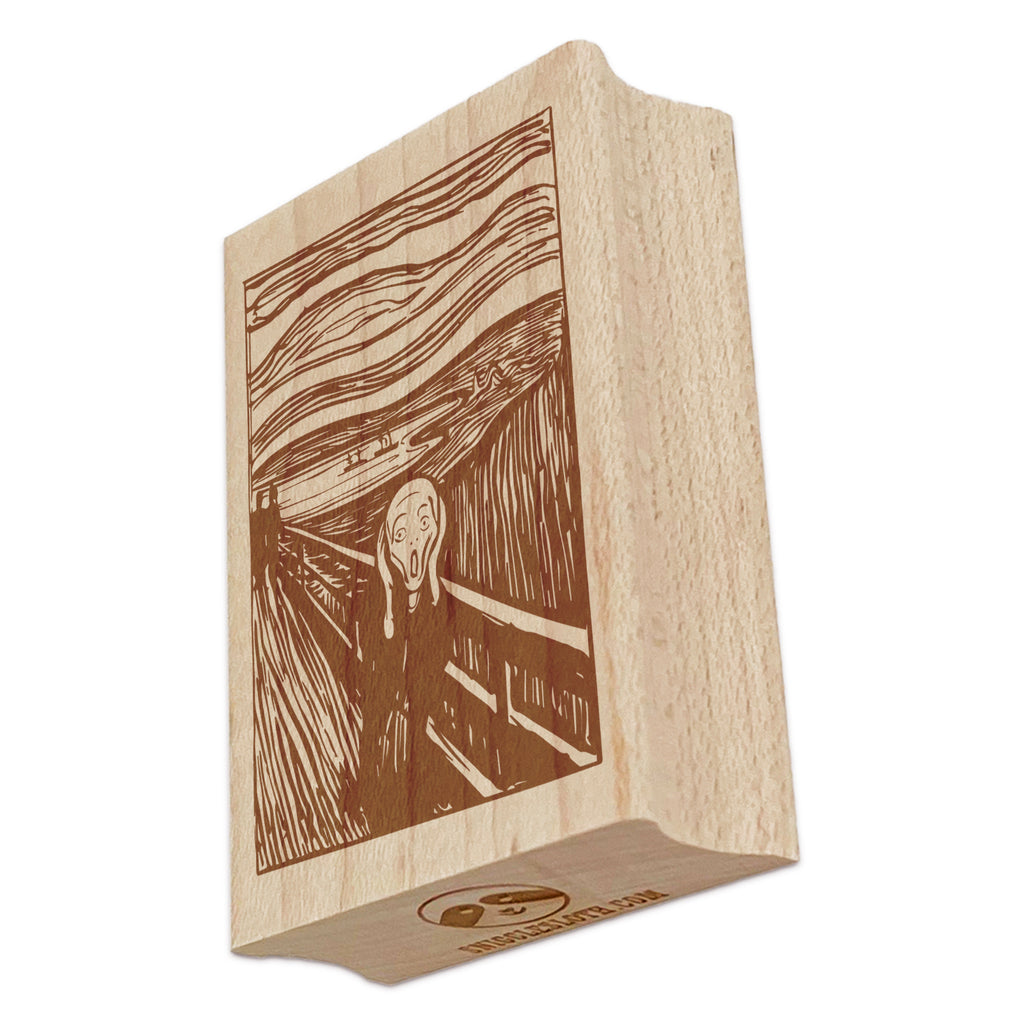 The Scream Art Painting Edvard Munch Rectangle Rubber Stamp for Stamping Crafting