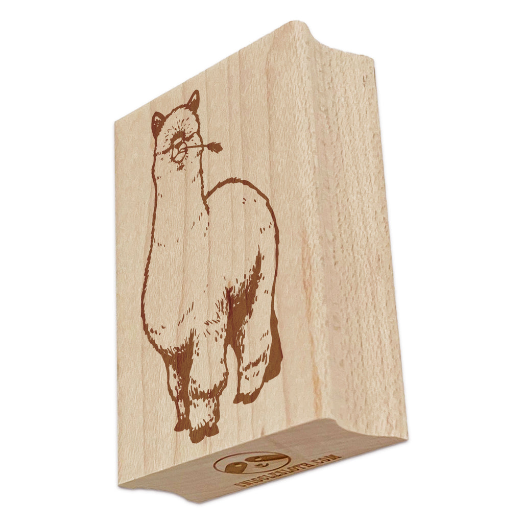 Thick Fluffy Alpaca Rectangle Rubber Stamp for Stamping Crafting