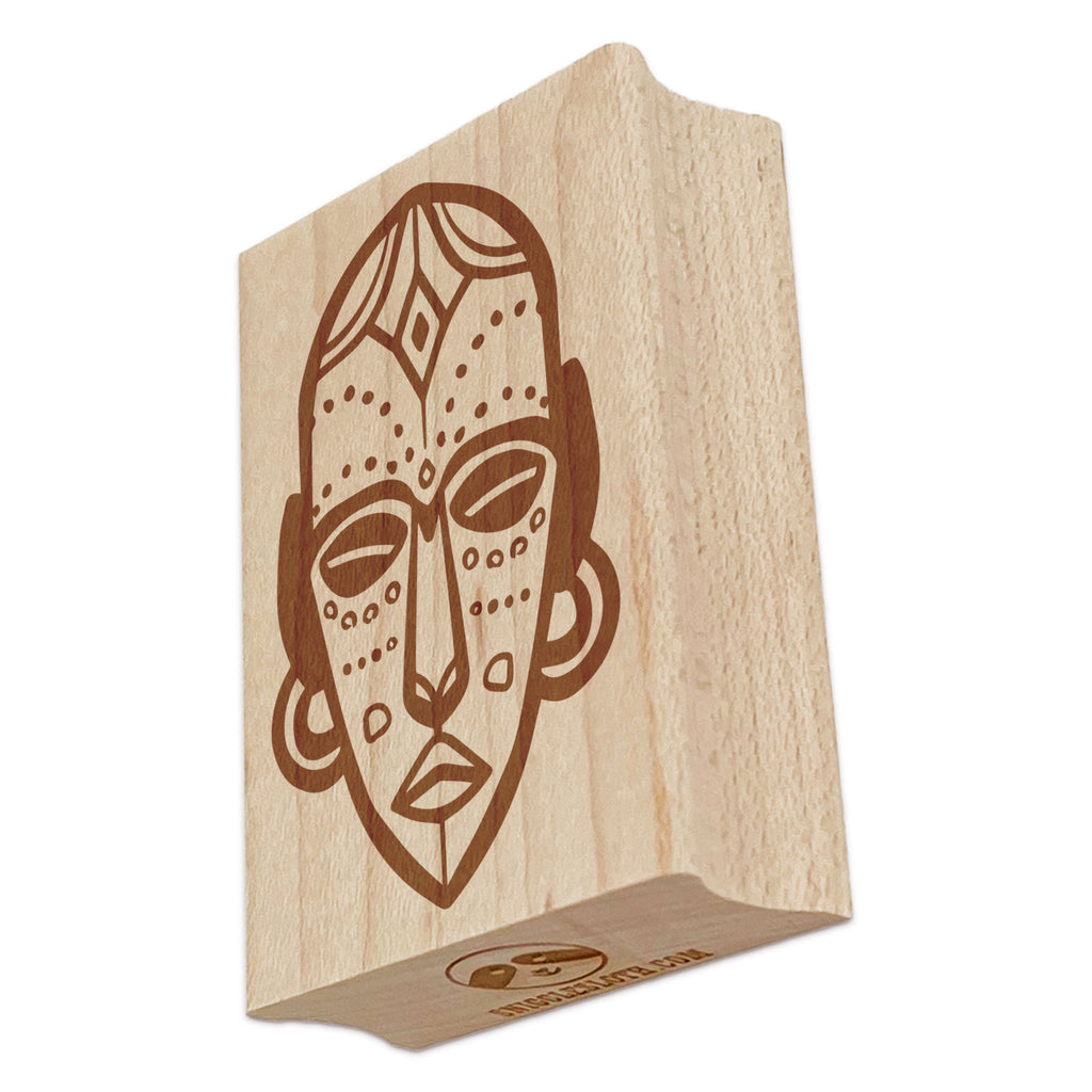 Traditional African Tribal Mask Rectangle Rubber Stamp for Stamping Crafting