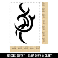 Tribal Abstract Swirls Rectangle Rubber Stamp for Stamping Crafting