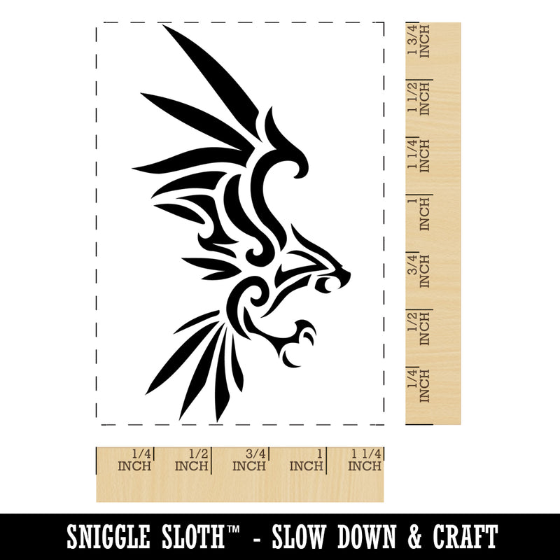 Tribal Eagle Hawk Rectangle Rubber Stamp for Stamping Crafting