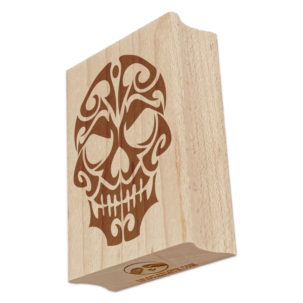 Tribal Skeleton Skull Rectangle Rubber Stamp for Stamping Crafting