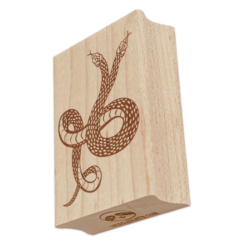 Two Headed Snake Serpent Rectangle Rubber Stamp for Stamping Crafting