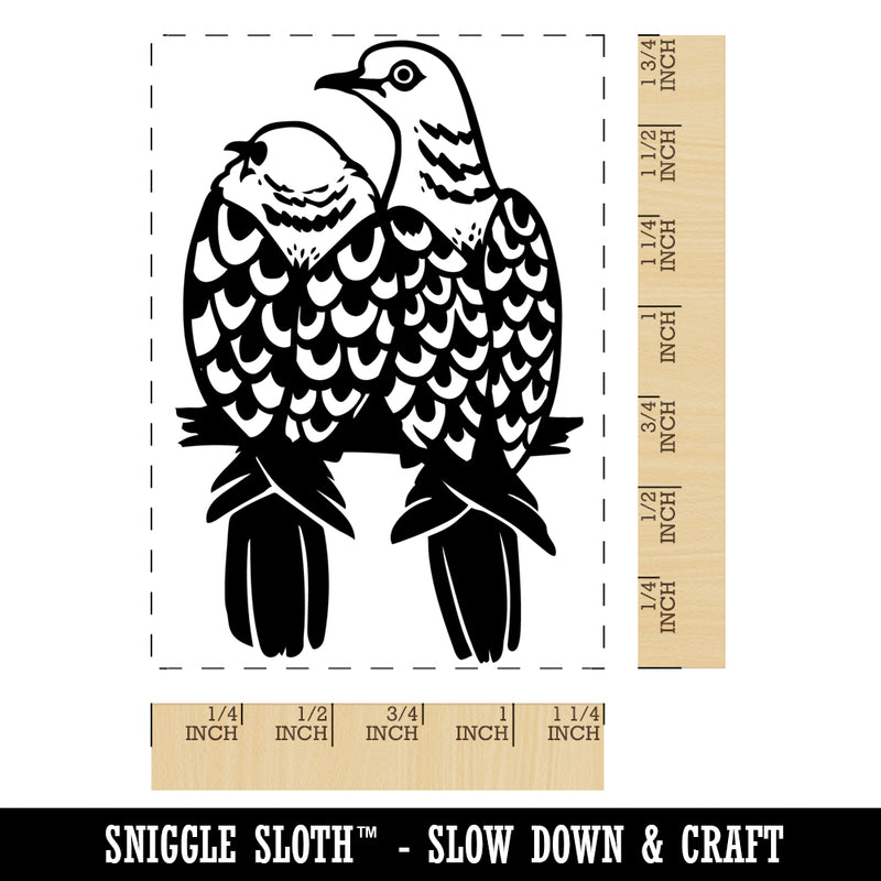 Two Turtle Doves 12 Days of Christmas Rectangle Rubber Stamp for Stamping Crafting