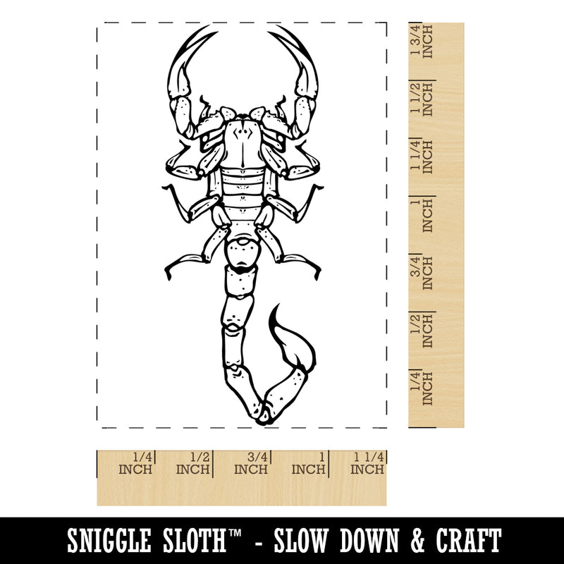 Venomous Realistic Scorpion Rectangle Rubber Stamp for Stamping Crafting