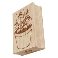 Venus Flytrap Carnivorous Potted Plant Rectangle Rubber Stamp for Stamping Crafting