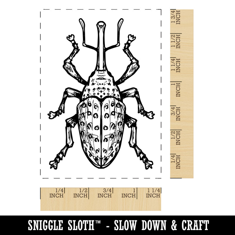 Weevil Snout Beetle Insect Bug Rectangle Rubber Stamp for Stamping Crafting