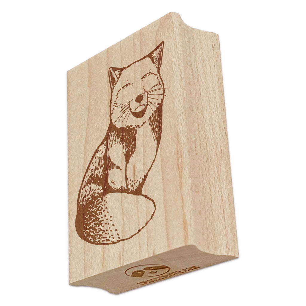 Weird Judgmental Tibetan Fox Rectangle Rubber Stamp for Stamping Crafting