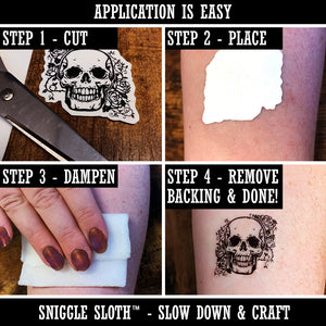 Deceased Border Top Bottom Temporary Tattoo Water Resistant Fake Body Art Set Collection