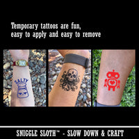 Brain Doodle Temporary Tattoo Water Resistant Fake Body Art Set Collection