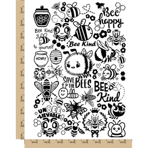 Buzzing Honey Bees Hive Temporary Tattoo Water Resistant Fake Body Art Set Collection