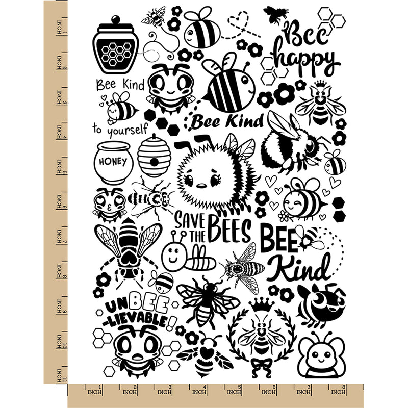 Buzzing Honey Bees Hive Temporary Tattoo Water Resistant Fake Body Art Set Collection