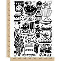 Desserts Sweets Ice Cream Cookie Cupcake Temporary Tattoo Water Resistant Fake Body Art Set Collection