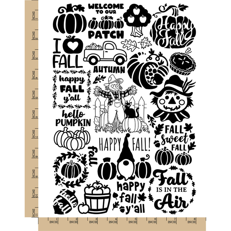 Fall Autumn Pumpkin Scarecrow Halloween Temporary Tattoo Water Resistant Fake Body Art Set Collection