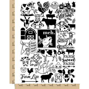 Farm Animals Cow Pig Goat Temporary Tattoo Water Resistant Fake Body Art Set Collection